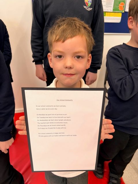 Edward with his poem - Credit Kate Morfoot