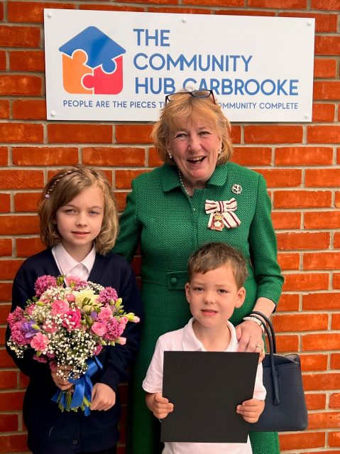 Lord Lieutenant Lady Dannatt MBE with Jessic and Edward - Credit Kate Morfoot