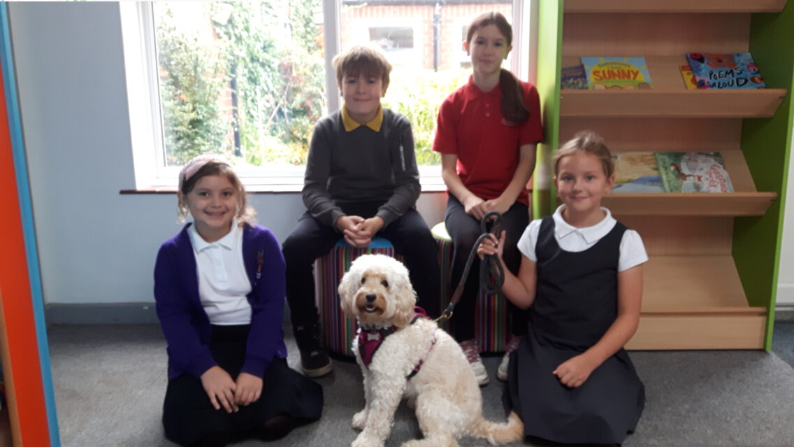 Lily the promoted pooch at Moorlands CofE Primary Academy Credit DNEAT