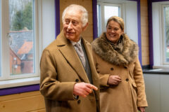 His Majesty opens new libarary at Flitcham CofE Primary Academy with Jane Gardener Executive Headteacher Credit Mrs S Wood