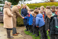 His Majesty visit Flitcham CofE Primary Academy with Jane Gardener, Executive Headteacher Credit Mrs S Wood