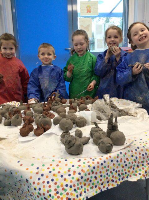 The children of Swaffham Church of England Primary Academy have been busy working with Swaffham Heritage to create clay artwork Credit DNEAT